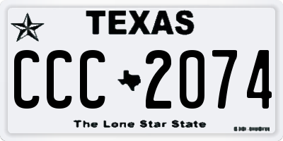 TX license plate CCC2074