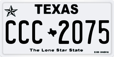 TX license plate CCC2075