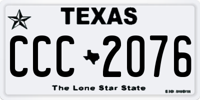 TX license plate CCC2076