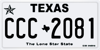 TX license plate CCC2081