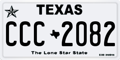 TX license plate CCC2082