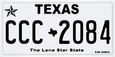 TX license plate CCC2084