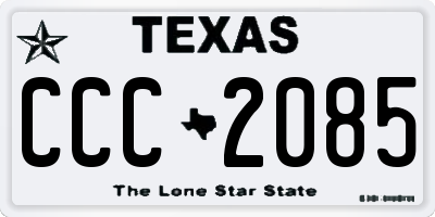 TX license plate CCC2085