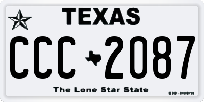 TX license plate CCC2087