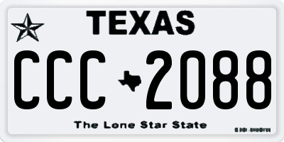 TX license plate CCC2088