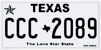 TX license plate CCC2089