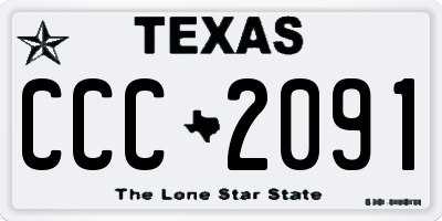 TX license plate CCC2091