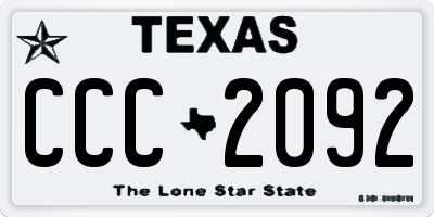 TX license plate CCC2092