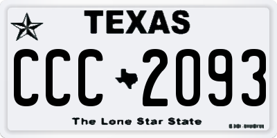 TX license plate CCC2093