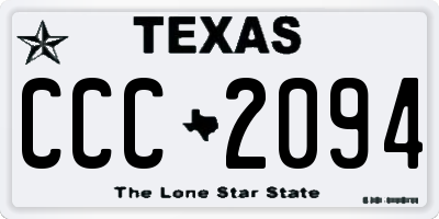 TX license plate CCC2094