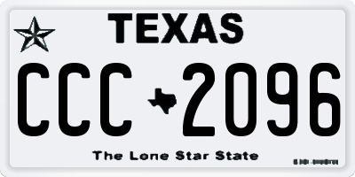 TX license plate CCC2096