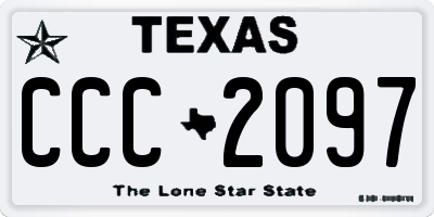 TX license plate CCC2097