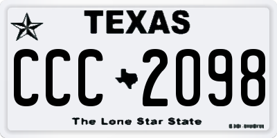 TX license plate CCC2098