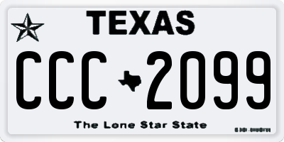 TX license plate CCC2099