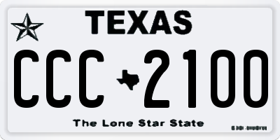 TX license plate CCC2100