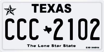 TX license plate CCC2102