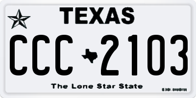 TX license plate CCC2103