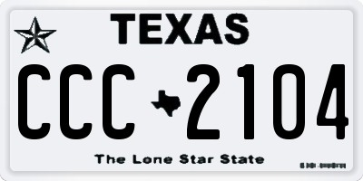 TX license plate CCC2104