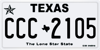 TX license plate CCC2105