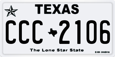 TX license plate CCC2106