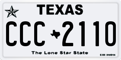 TX license plate CCC2110