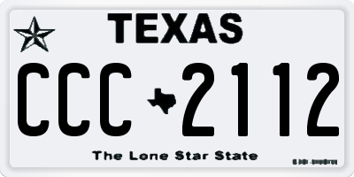 TX license plate CCC2112