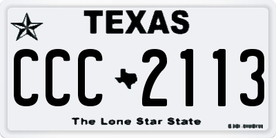 TX license plate CCC2113