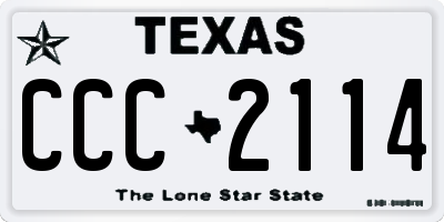 TX license plate CCC2114