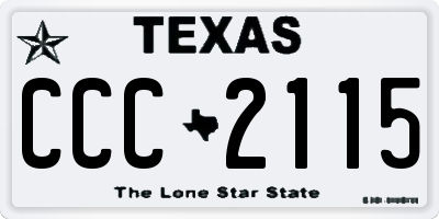 TX license plate CCC2115