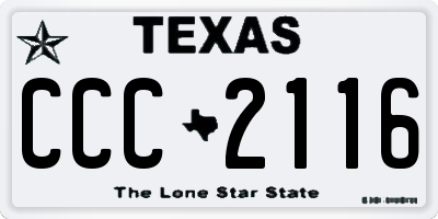 TX license plate CCC2116