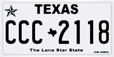 TX license plate CCC2118