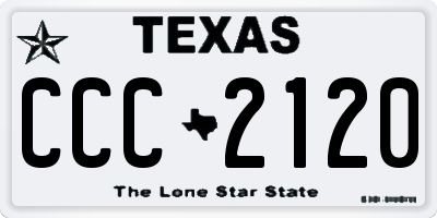 TX license plate CCC2120