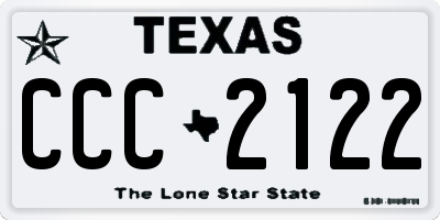 TX license plate CCC2122
