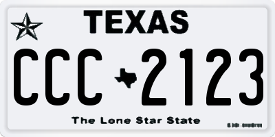TX license plate CCC2123
