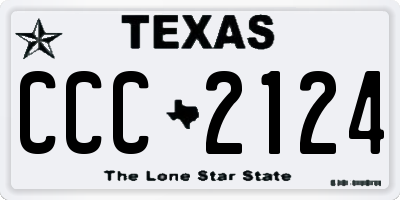 TX license plate CCC2124