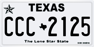 TX license plate CCC2125