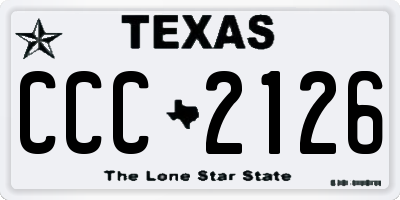 TX license plate CCC2126