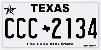 TX license plate CCC2134