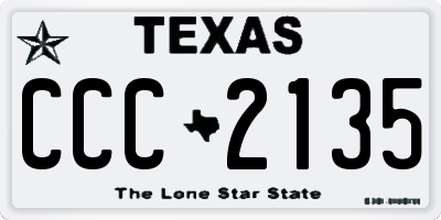 TX license plate CCC2135