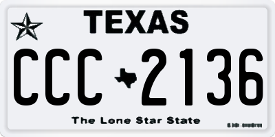 TX license plate CCC2136