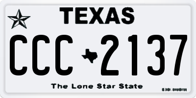 TX license plate CCC2137