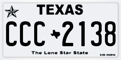 TX license plate CCC2138