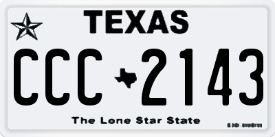 TX license plate CCC2143