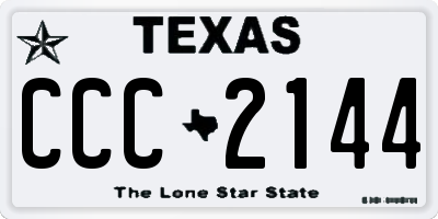 TX license plate CCC2144