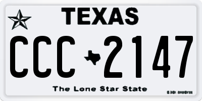 TX license plate CCC2147