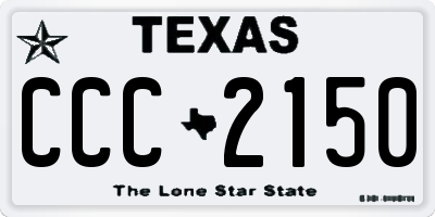 TX license plate CCC2150