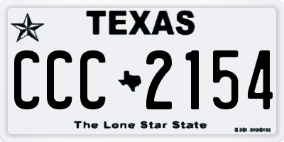TX license plate CCC2154