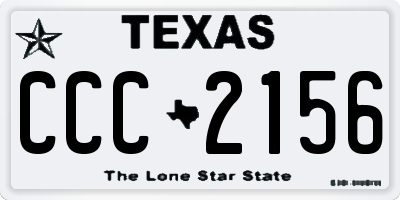 TX license plate CCC2156