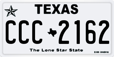 TX license plate CCC2162