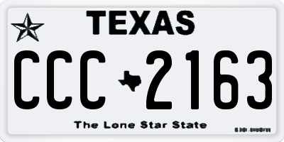 TX license plate CCC2163